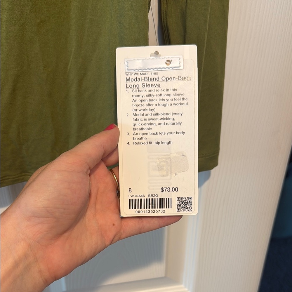 lululemon athletica modal-blend open back Long Sleeve Top - Picture 2 of 12